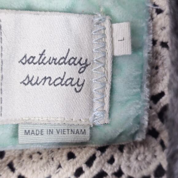 Anthropologie Saturday Sunday Cardigan Green Black L Minimalist Renaissance - Picture 11 of 12